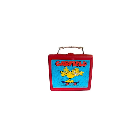 Garfield Skateboarding Vintage 1978 Red Lunch Box - Picture 1 of 11